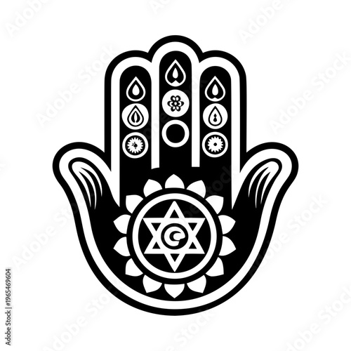 Healing palm icon in glyph style