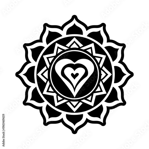 Heart chakra symbol icon in solid style