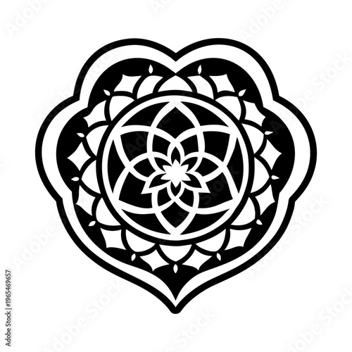 A solid style icon of floral art symbol