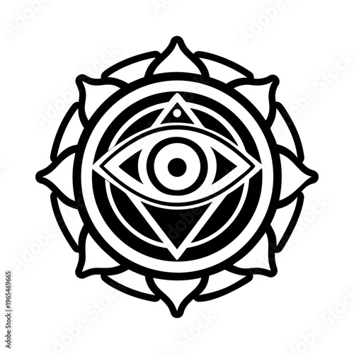 Sacred eye icon in filled style