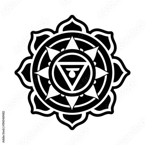 Herb chakra icon in glyph style