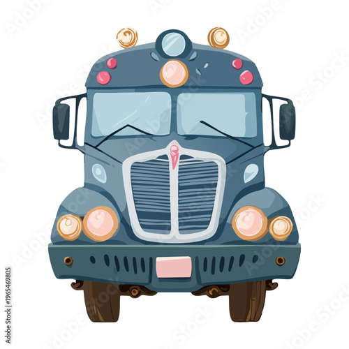 Powerful heavy duty truck for industrial logistics and road transportation featuring large grill and chrome accents in professional automotive style