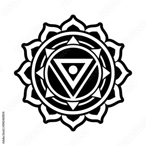 A filled style icon of manipura chakra symbol