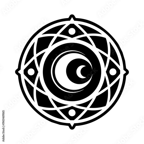 Moon chakra icon in filled style