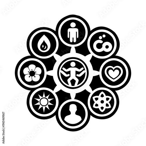 Healing body icon in glyph style