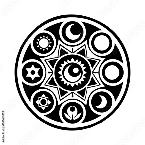 Moon phases symbol icon in solid style