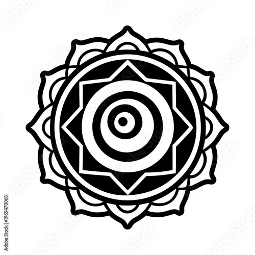 A glyph style icon of spiral pattern symbol