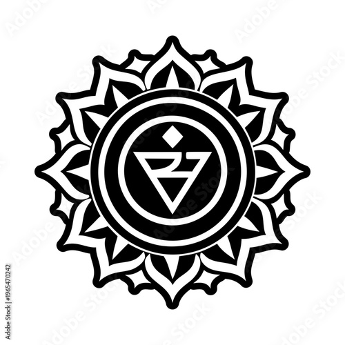 Solar chakra symbol icon in solid style