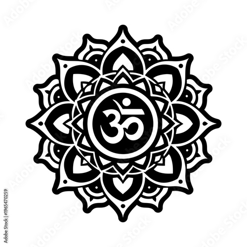 Om symbol icon in filled style