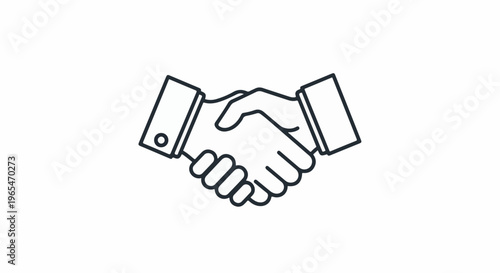 Outline of two hands shaking, symbolizing agreement and partnership