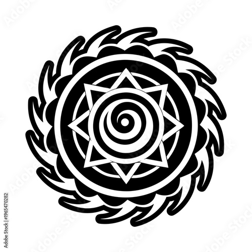 Reiki art symbol, glyph style icon