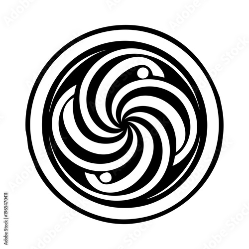 A glyph style icon of swirl art sign