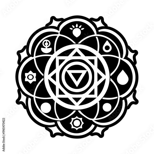 Therapy chakra icon in glyph style