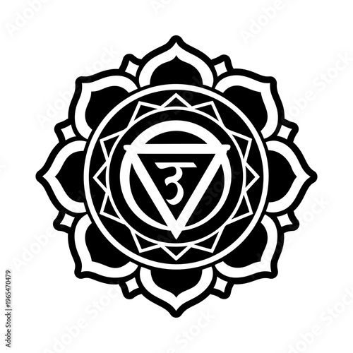 Throat mantra sign, solid style icon