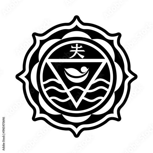 Water element symbol icon in glyph style