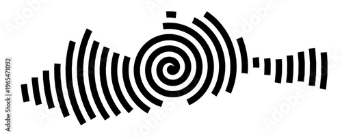 Symbol Map of the city Dossenheim (Baden-Württemberg, Germany) showing the city with a black spiral line