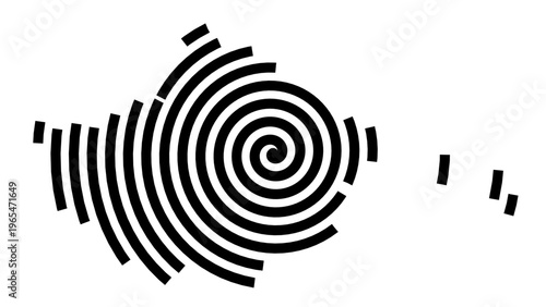 Symbol Map of the city Leutenbach (Baden-Württemberg, Germany) showing the city with a black spiral line