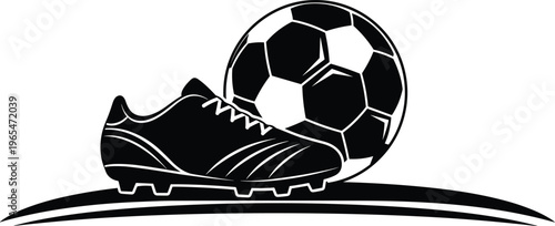 soccer boot with football ball minimal vector illustration sport equipment concept isolated background modern design for branding advertising and marketing