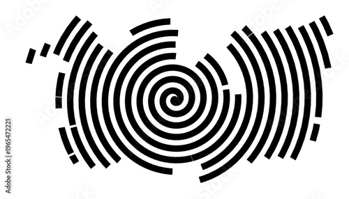 Symbol Map of the city Wertheim (Baden-Württemberg, Germany) showing the city with a black spiral line