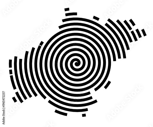 Symbol Map of the city Altdorf b.Nürnberg (Bayern, Germany) showing the city with a black spiral line