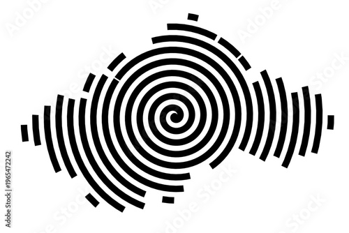 Symbol Map of the city Altusried (Bayern, Germany) showing the city with a black spiral line