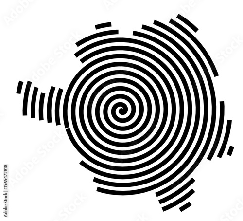 Symbol Map of the city Haar (Bayern, Germany) showing the city with a black spiral line