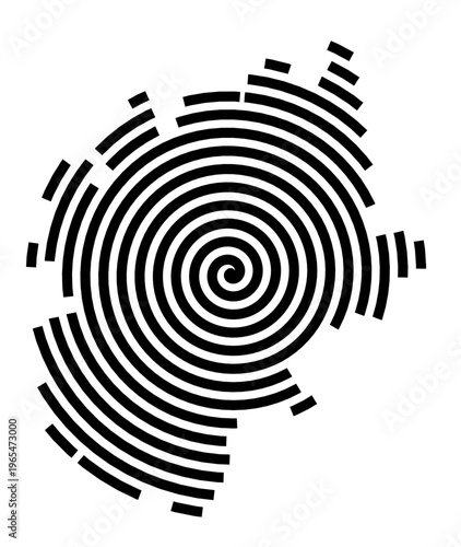 Symbol Map of the city Maxhütte-Haidhof (Bayern, Germany) showing the city with a black spiral line