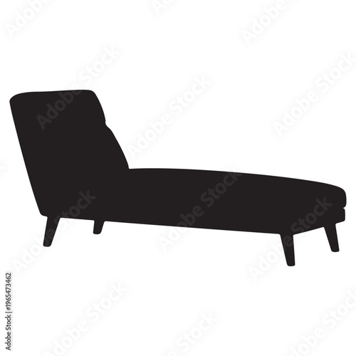 A black chaise lounge chair silhouette