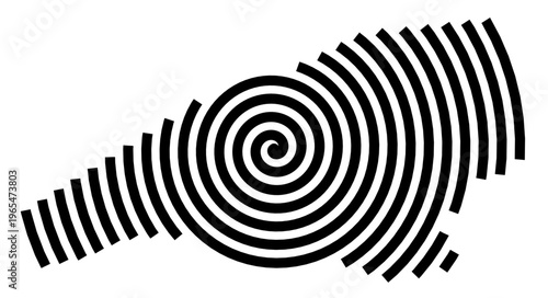 Symbol Map of the city Kleinmachnow (Brandenburg, Germany) showing the city with a black spiral line
