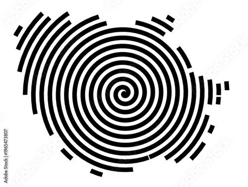 Symbol Map of the city Lübben (Spreewald) (Brandenburg, Germany) showing the city with a black spiral line