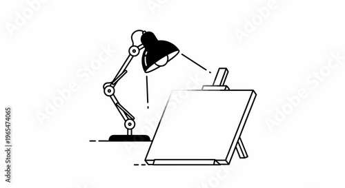 Desk lamp on a drafting table.