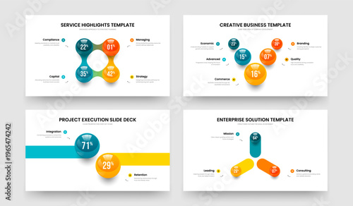 Medical Strategy 4 5 2 3 Option Infographic Frame Design Set. Product Portfolio Four Five Two Three Step Graph Presentation Template Vector Illustration Collection.