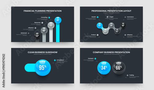Company Strategy 4 5 1 2 Element Chart Slide Layout Collection. Creative Report Four Five One Two Step Diagram Presentation Design Vector Illustration Bundle.