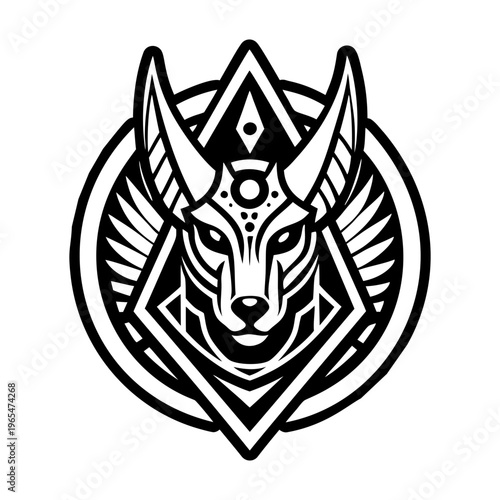 A filled style icon of anubis symbol