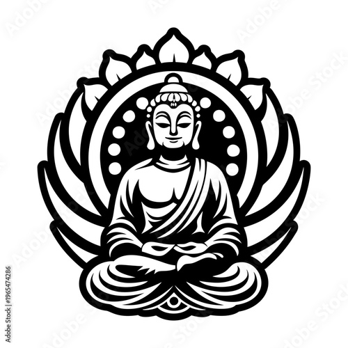 A filled style icon of buddha statue