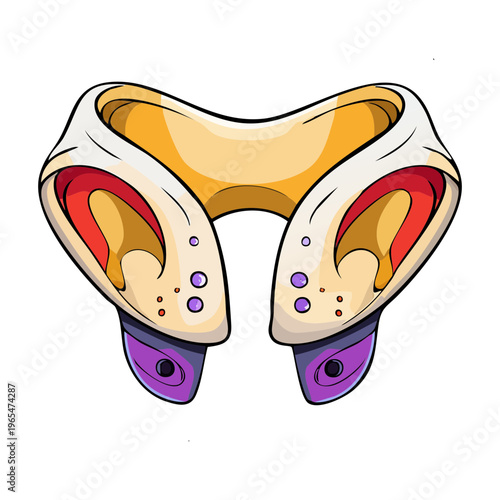 Anatomical illustration of the human larynx and vocal cords showing the structure of the throat for medical and speech therapy