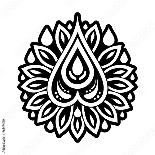 Solid style icon of dewdrop symbol