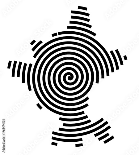 Symbol Map of the city Reichenbach im Vogtland (Sachsen, Germany) showing the city with a black spiral line