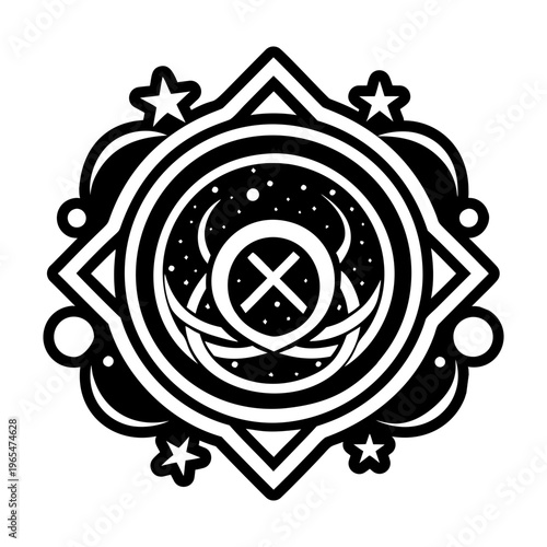 Glyph style icon of celestial bodies