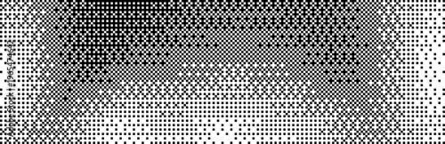 Abstract bitmap halftone texture shows pixelated gradient gradation with dither effect.Retro y2k game computer tech techno vibe, vintage cyberpunk grain noise bit pixel art feel, digital mood glitch.	