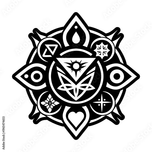 A filled style icon of fate symbol