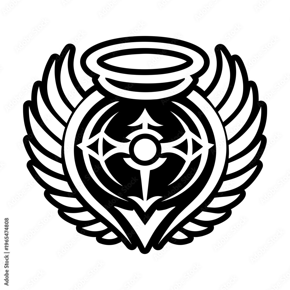 Obraz premium Glyph style icon of divine protection