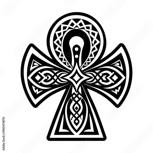 Key of life icon in solid style