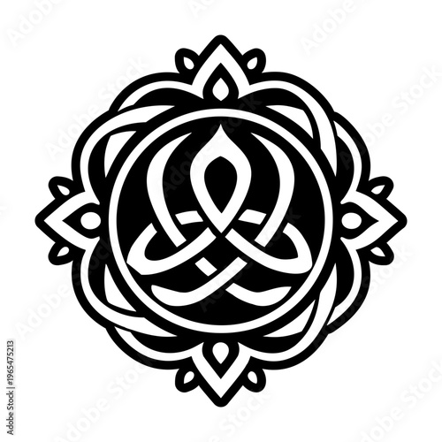 Spiritual tattoo icon designed in solid style