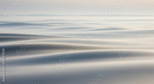 Abstract soft flowing lines of light and shadow create a serene, dreamlike atmosphere, evoking a sense of peace and tranquility in nature's gentle embrace