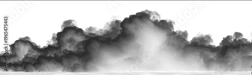 Thick swirling smoke with luminous gradients, smooth flow and dynamic curls vector