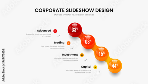 Medical Briefing 4 Step Chart Frame Design. Visual Innovation Slideshow Template Vector Illustration. Sales Strategy Four Element Infographic Slide Layout.