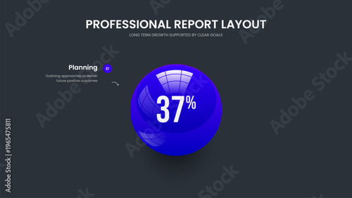 Simple Proposal One Step Chart Frame Template. Science Profile Slideshow Layout Vector Illustration. Sales Insight 1 Element Infographic Presentation Design.