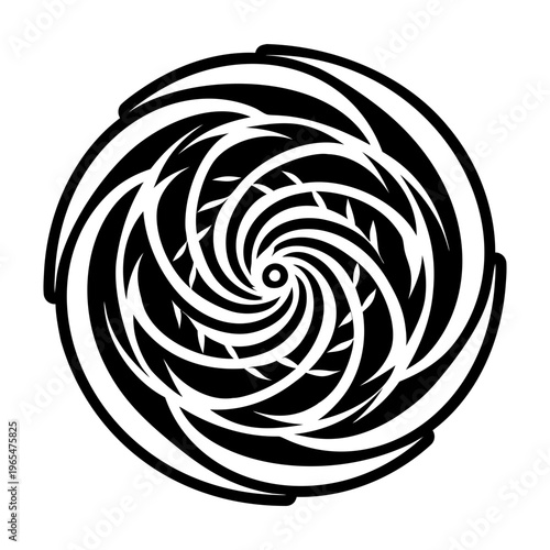 A solid icon of vortex symbol