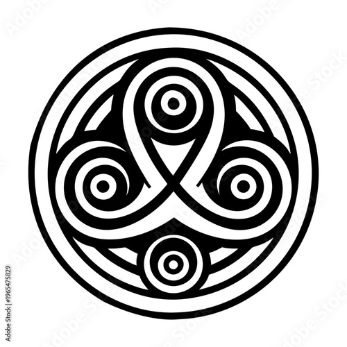 A solid icon of triskelion symbol